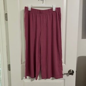 Cuddl Duds Wide Leg Ribbed Crop
